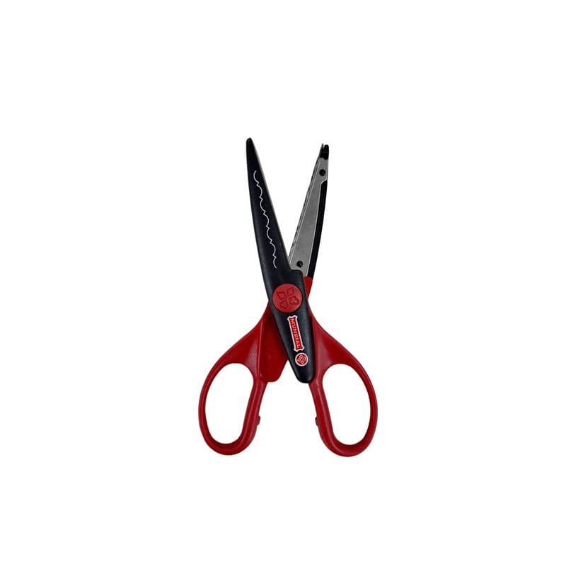 Tesoura Escolar de Picotar Papéis de Até 90G/M2 Ponta Arredondada Cabo Plástico 15 cm Vermelho - Mundial