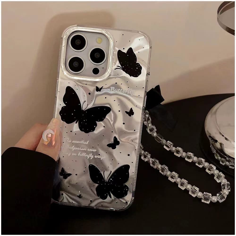 Capa Samsung A16 A15 A56 A36 A55 5G A54 A14 A05S A34 A35 A32 A13 A04E Borboleta Manchada Preta