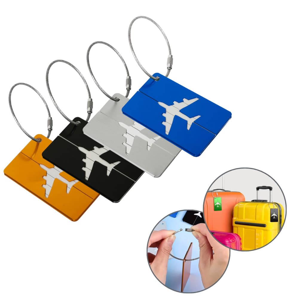 4 Tags De Mala Bagagem Mochila Cartão Etiqueta Identificador A Prova D'Água Seguro Resistente