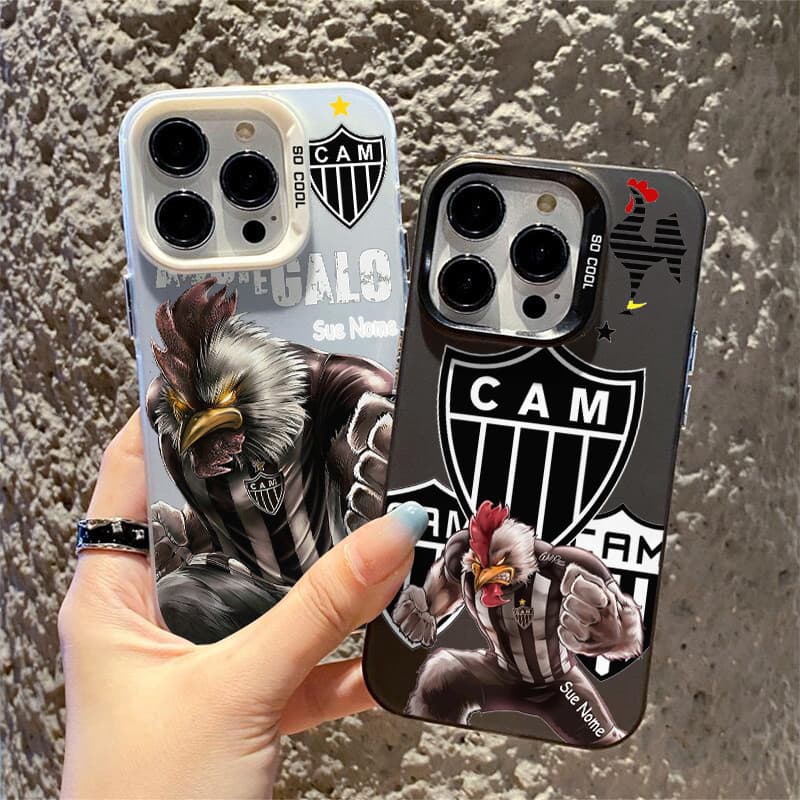 Capinha capa de Com nome personalizado Futebol Atlético Mineiro Para iPhone 17 16 15 14 12 11 XR 13 Pro Max 15 Plus Case