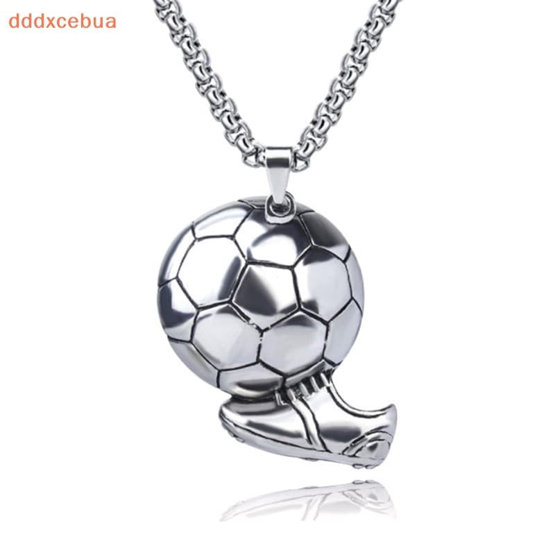 [Ddddxcebua] Moda Futebol Tênis Pingente De Colar Colares De Corrente De Bolas De Aço Inoxidável Para Homens Hip Hop Spo