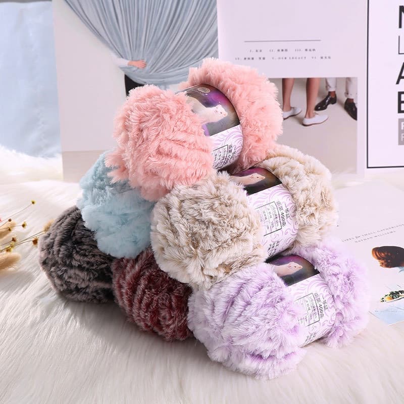 50g/Roll Fios De Pêlo Falso Fio Mohair Cashmere De Lã Para Tricotar À Mão Crochê Bebê Lenço Fofo De Mink