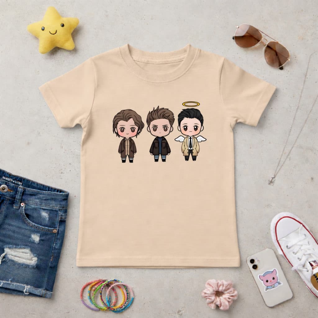 Camiseta Infantil Unissex Supernatural Séries Sobrenatural Camisa 100% Algodão Confortável Envio Rápido