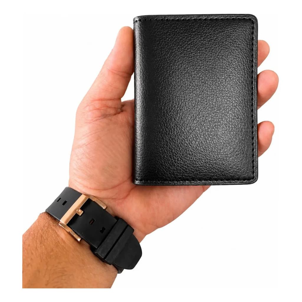Carteira Masculina Compacta Slim Carteira Em Couro ecológico