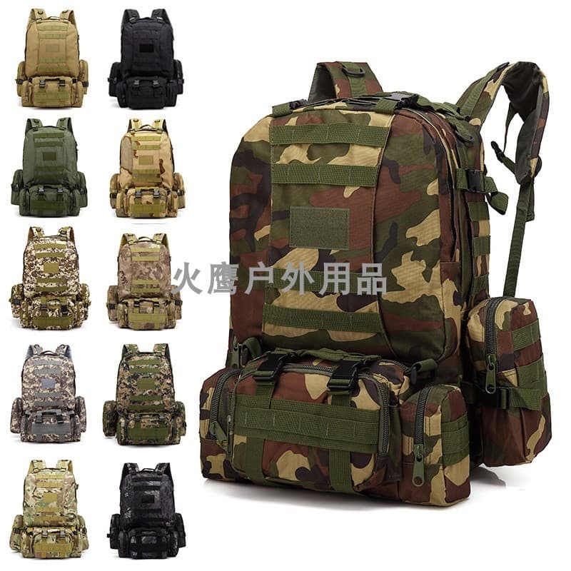 Multifuncional montanhismo tático mochila ao ar livre camuflagem mochila combinação saco grande capacidade mochila de vi