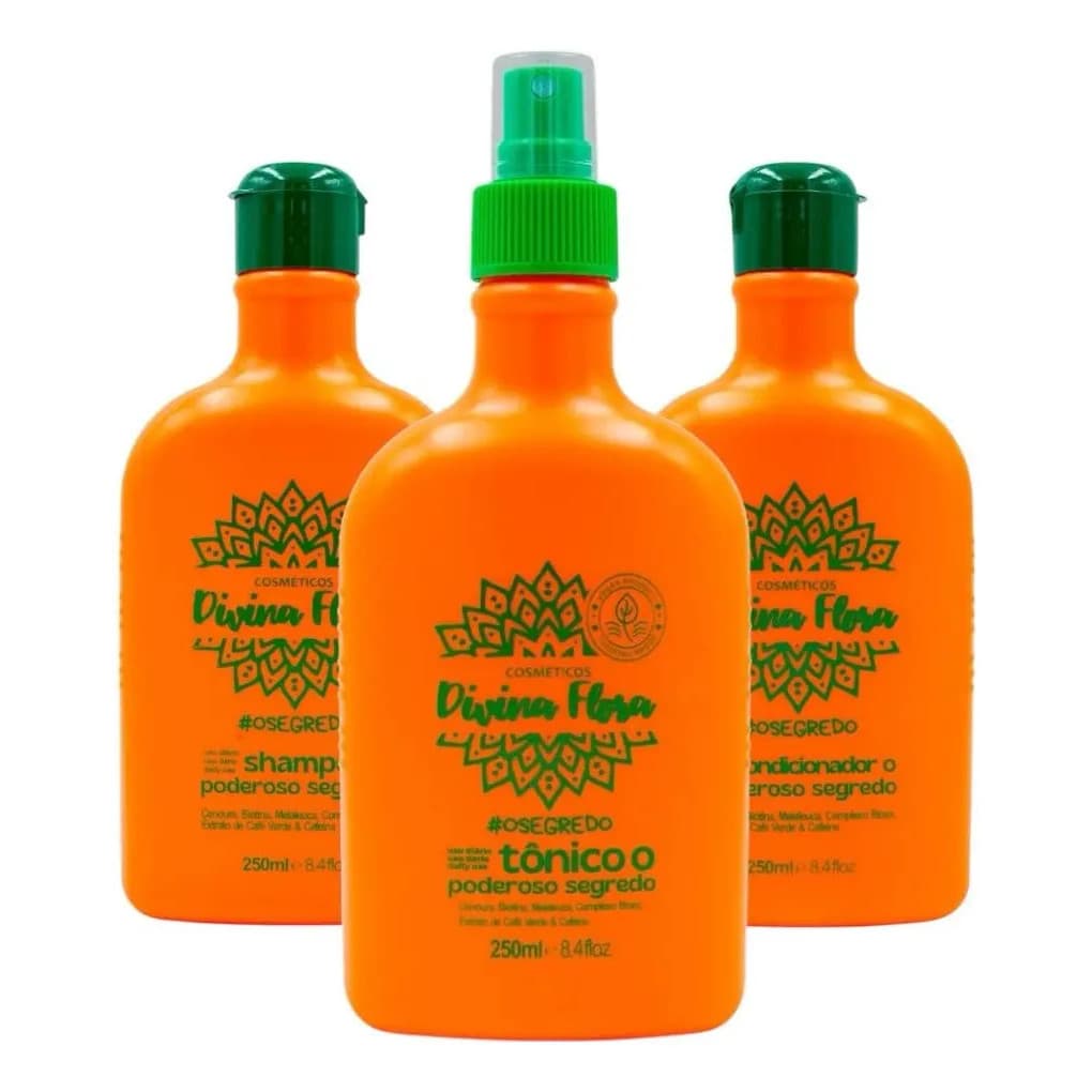 Kit Divina Flora Shampoo Condicionador Tônico Fortalecedor