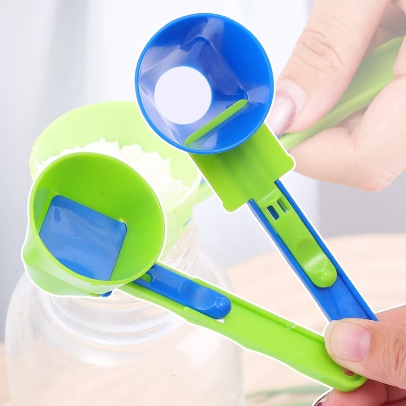 Funil De Colher Deslizante Criativo-À Prova De Vazamento De Café-Para Proteína Em Pó E Leite Medidora-Utensílios De Cozi