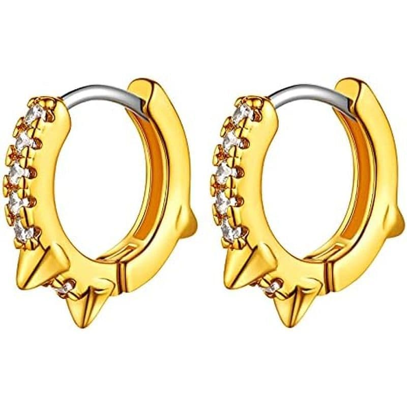 FindChic Hipoalergênico Pequena Estrela/Coração/Spike/Quadrado Huggie Brincos Para Mulheres De Argola Fofos Banhados A O