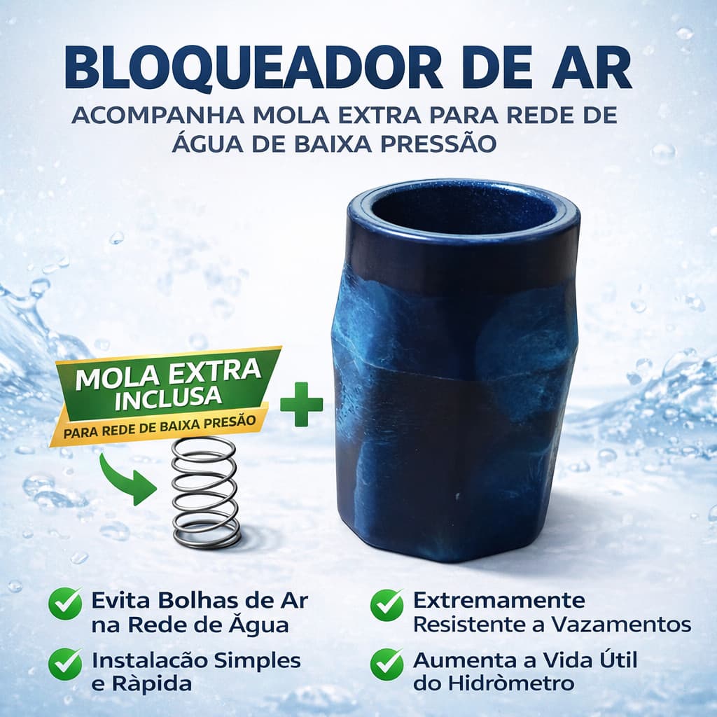 Válvula de Retenção Bloqueador de ar Hidrômetro 3/4 - Gera Economia na Sua Conta de Água