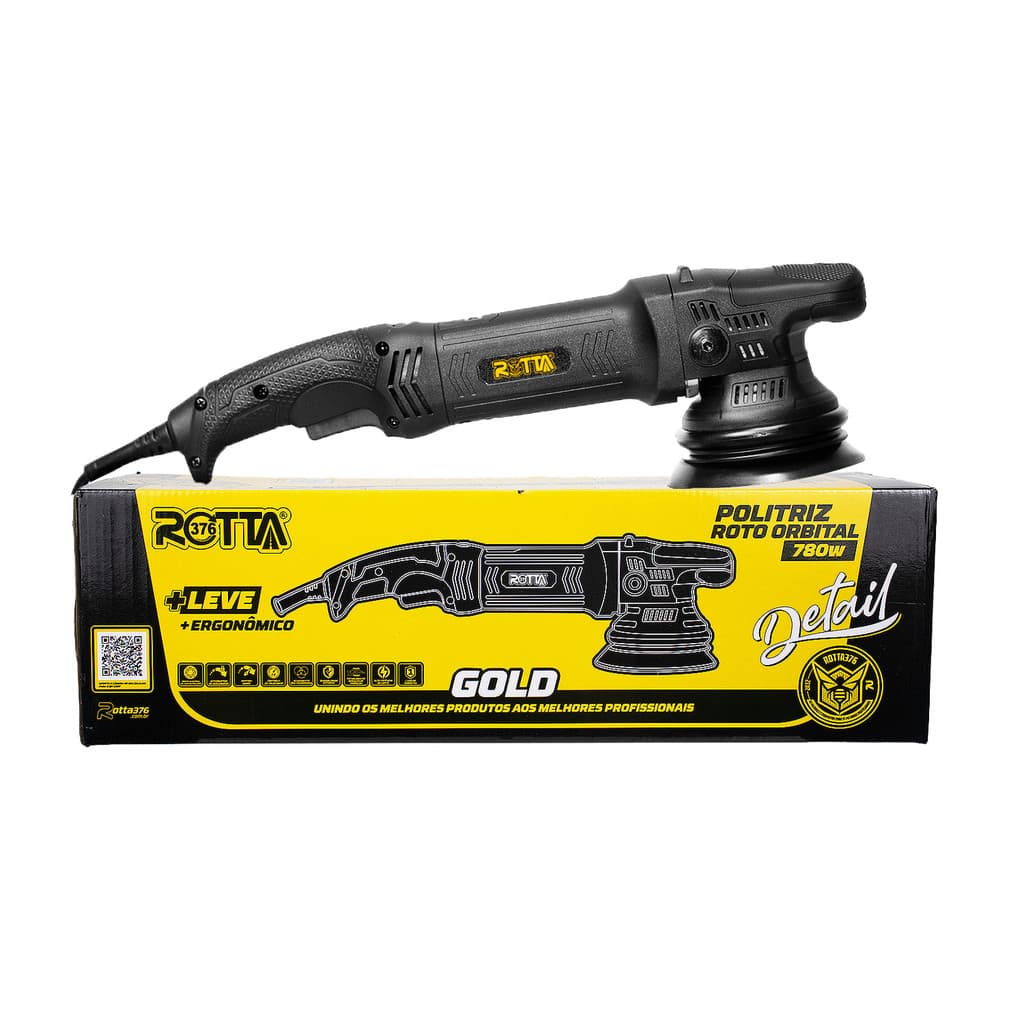 Politriz Roto Orbital Gold  Rotta376  780W 15mm Profissional para Polimento Automotivo