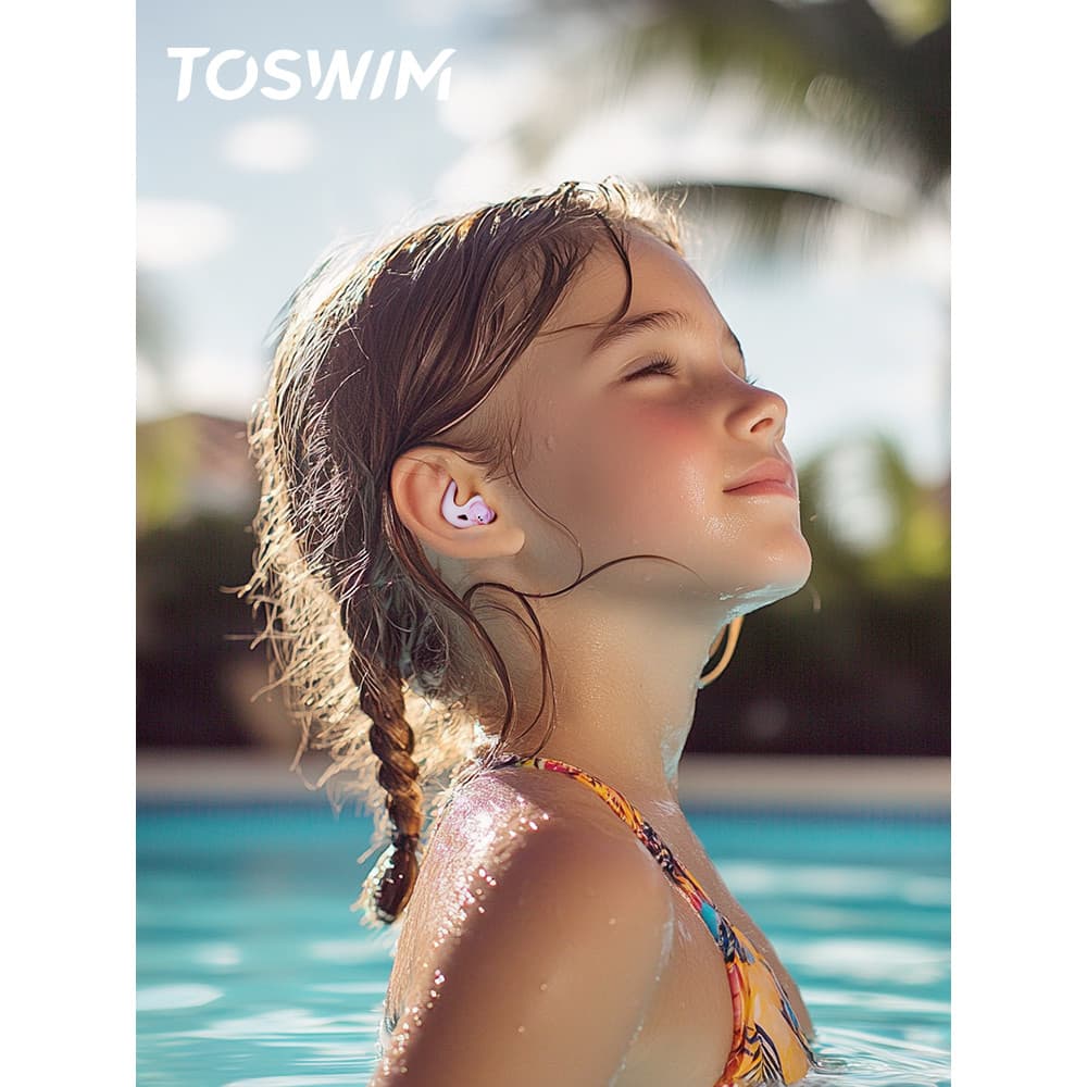 [Para crianças] Tampões de ouvido TOSWIM para crianças Tampões de ouvido para natação Equipamento de natação à prova d'á