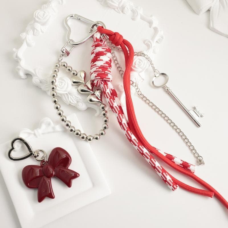 Decorador 1 Peça Artesanal Amor Arco Tecelagem Corda Chaveiro Criativo Simples DIY Pingente Y2k sels Na Moda Acessório P