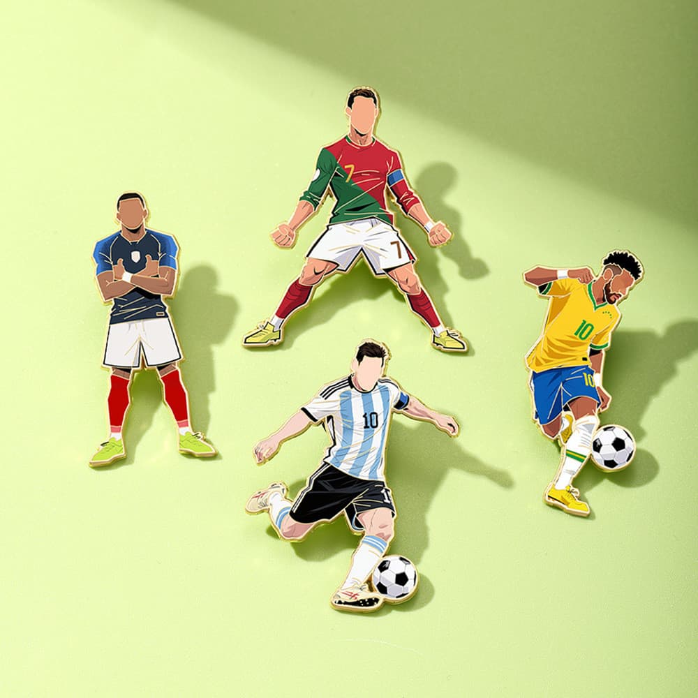 [4pcs] Broches de Liga da Estrela do Futebol - Decora Roupas e Mochilas