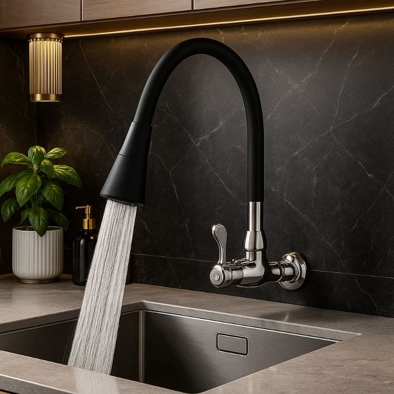 Torneira De Cozinha  PAREDE FLEXÍVEL 2 Jatos Ajustáveis Abs Silicone Material Resistente