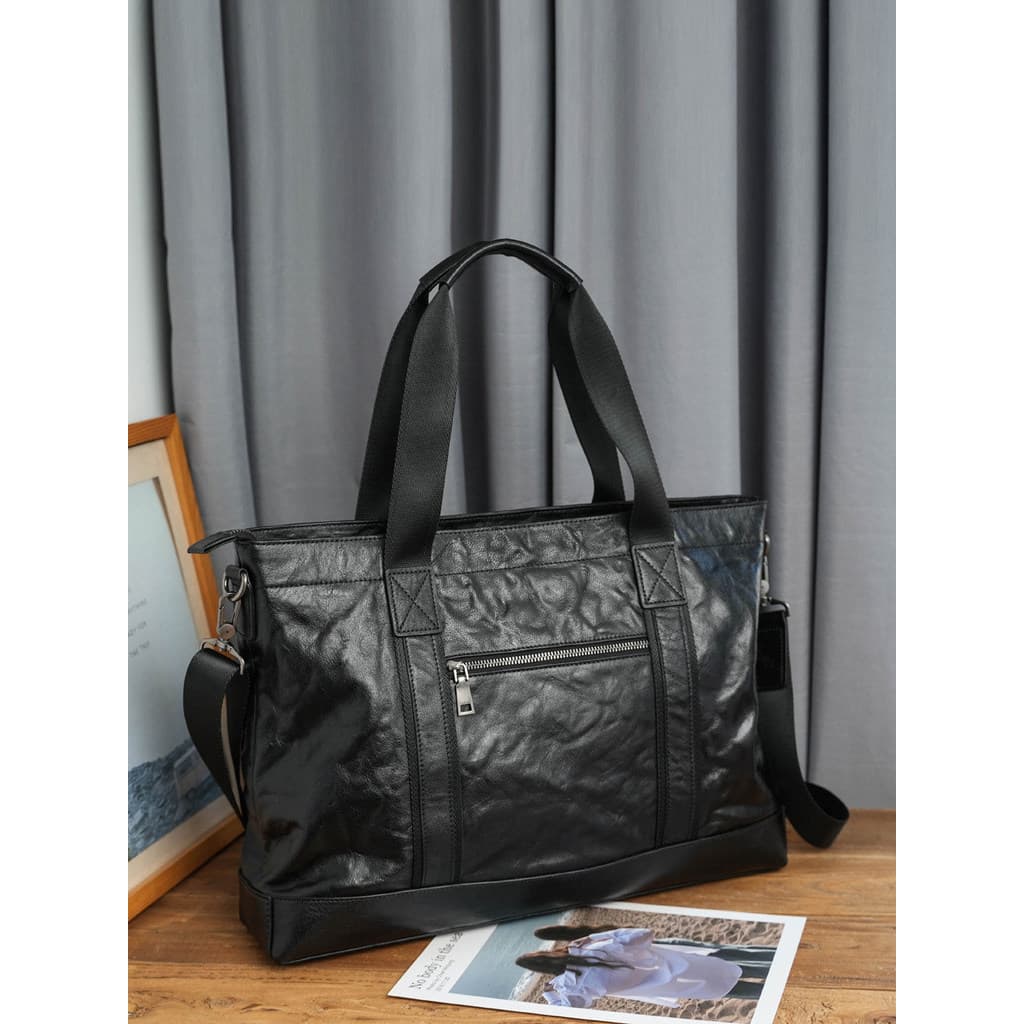 Pasta de couro genuíno bolsa masculina 2026 novo estilo na moda Super grande capacidade primeira camada de couro 57cm bo