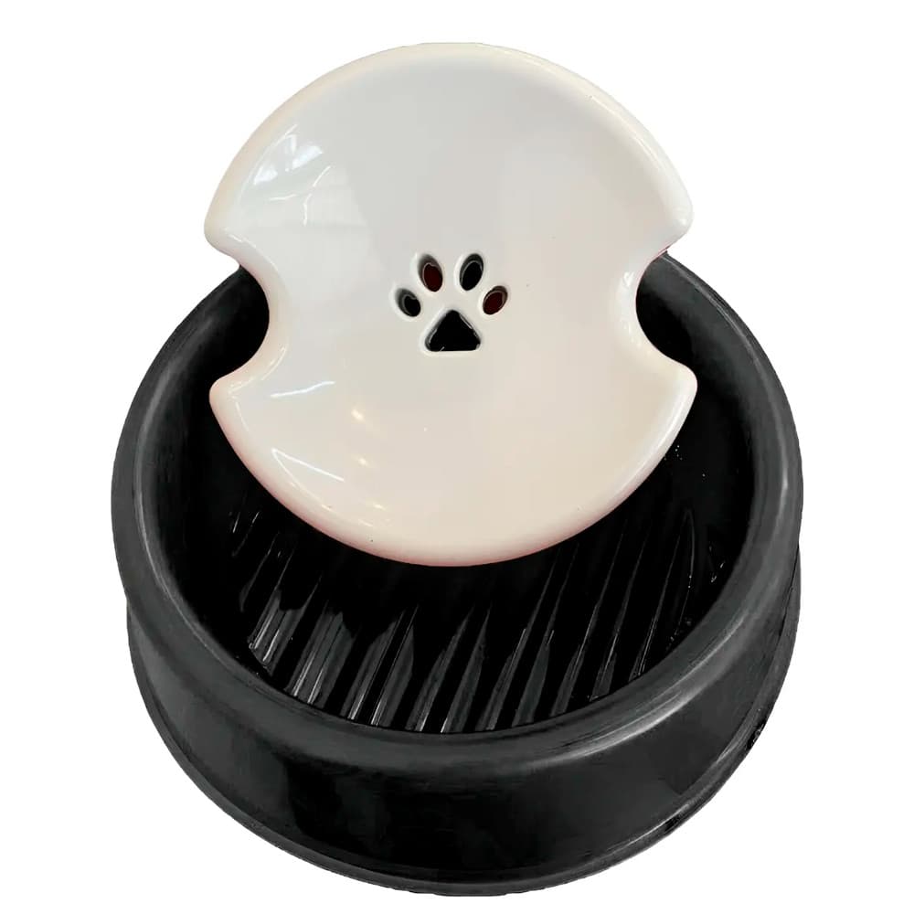 Bebedouro para Cachorro Pelos Longos Anti Respingo Basic Pet Injetq Tigela Agua Pet Plastico Preto