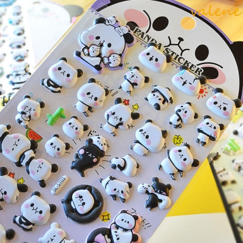 Adesivo VALENE Panda , Caixa De Bolha De Urso De Morango , Adesivos Fofos De Cartão Goo À Prova D'água Kawaii