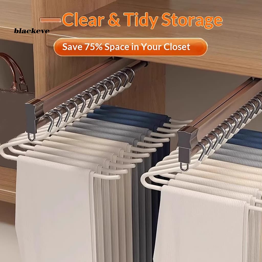 10pcs Non-slip Trouser Hangers No Clips Marks Pants Scarves Ties Organizer Space-saving Multi-purpose Clothes Rack for H
