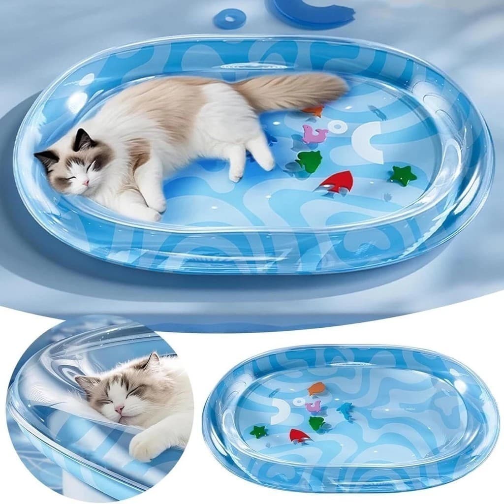 Tapete Gelado Refrescante para Cães e Gatos – Cama de Água, Alívio do Calor no Verão