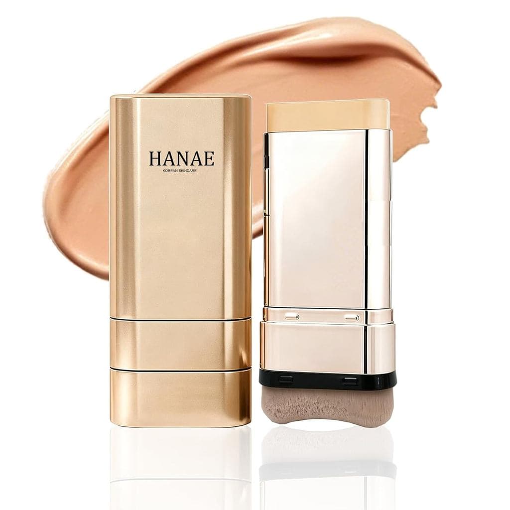 HanaeKorea Foundation Stick, base tudo-em-um (com pincel embutido), leve e não pesada, proporciona um acabamento, cobre