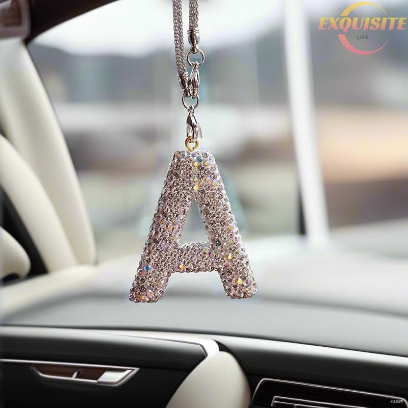 [EL] Novo 1 Pc Strass Carta Espelho Retrovisor Do Carro Pingente Cristal Decoração Bling Acessório Pendurado Criativo Br