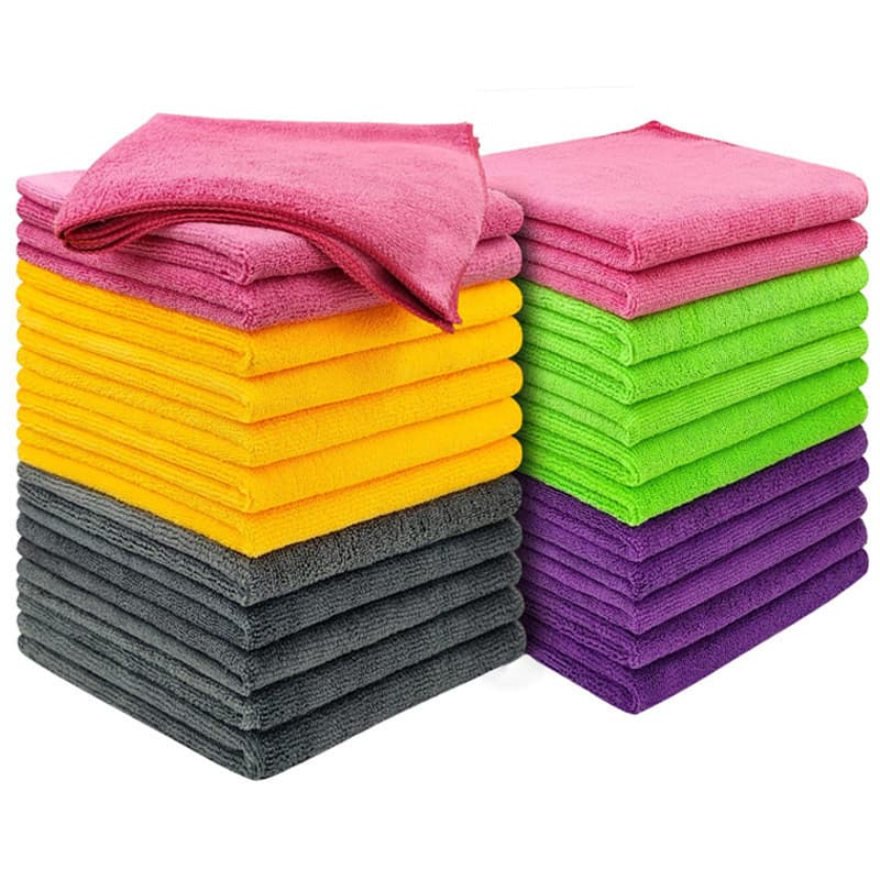 Conjunto de cores mistas grossas, esfregão absorvente de microfibra, pano de limpeza de carro, pano de prato para lavar