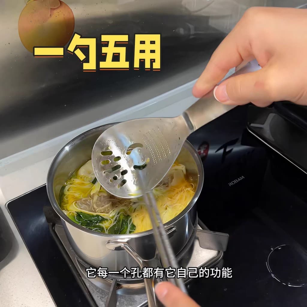 Coador cinco em um de aço inoxidável multifuncional alimentos complementares imprensa de batata picada ovo separador de