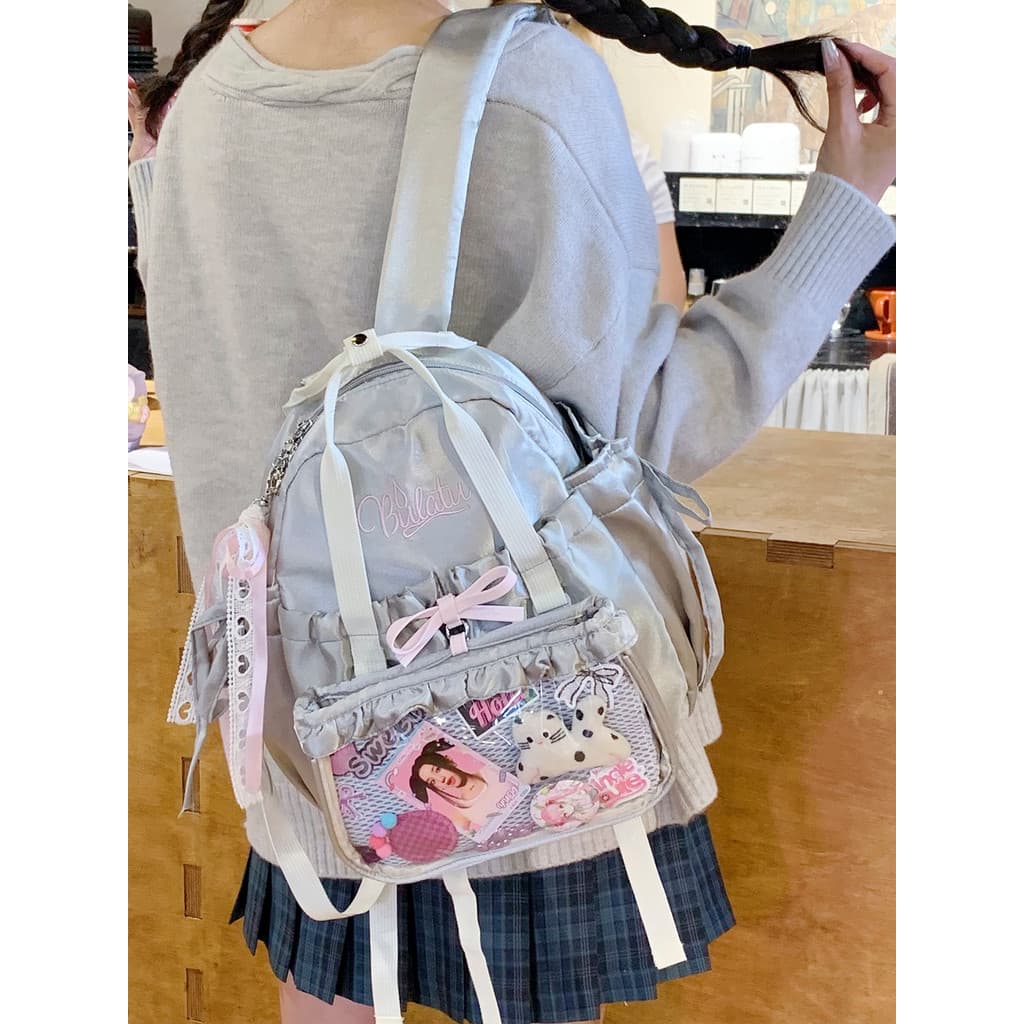 Simples japonês mochila mochila nicho All-Match exposição em quadrinhos saco de dor destacável mochila Casual de alta ap
