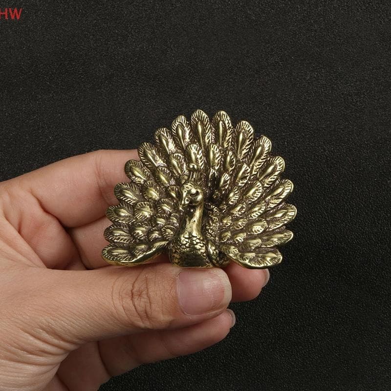 Estátua de Pavão em Latão, Ornamento de Animal Vintage, Decoração de Mesa, Artesanato para Casa 782K