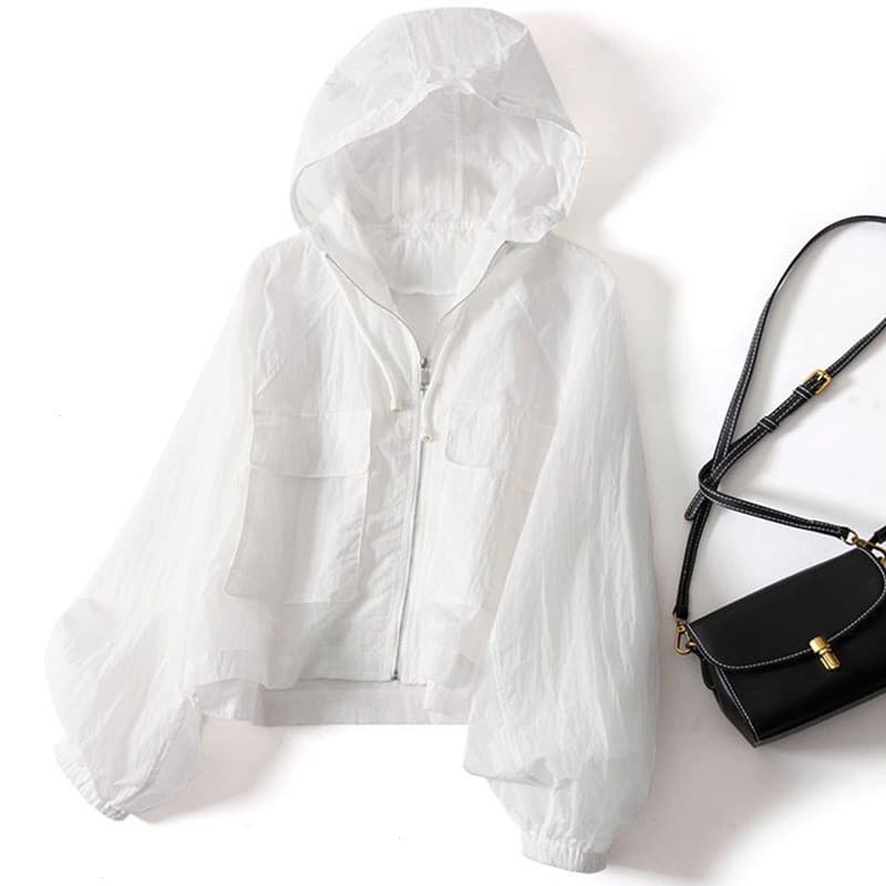 2025 primavera verão novo estilo leve mais magro olhar moda jaqueta com capuz japonês Casual moda solta jaqueta protetor
