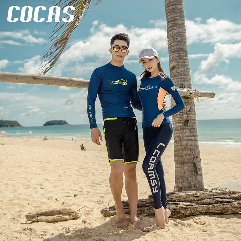 Protetor solar terno de mergulho casal mergulho de manga comprida maiô medusa terno surf masculino feminino terno dividi