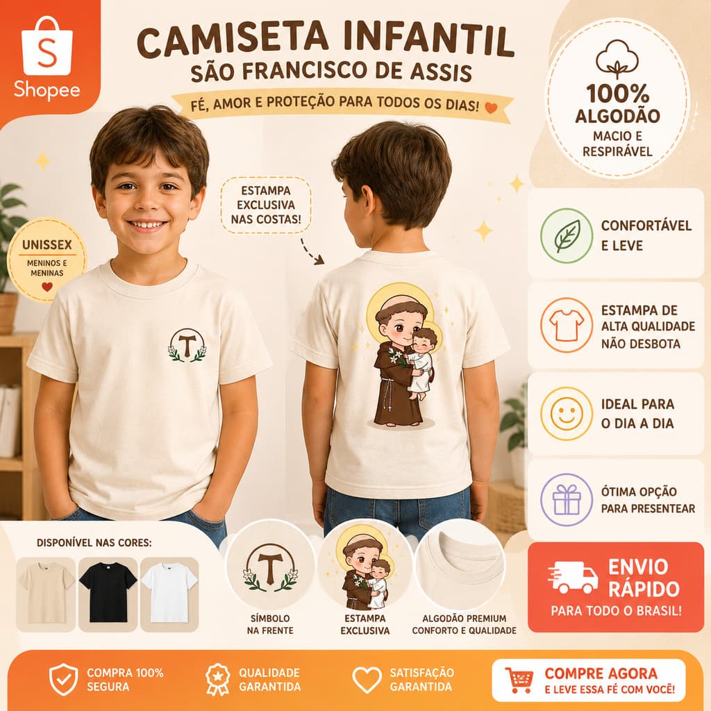 Camiseta Infantil Santo Antônio