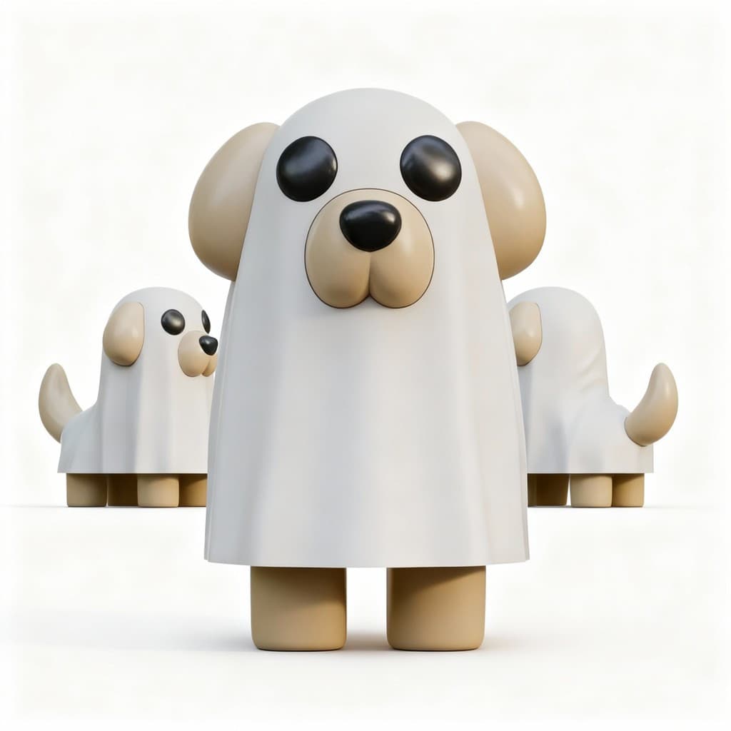 Cachorrinho Fantasminha – Decoração Fofa e Alegre para Mesa, Casa e Quartos de Halloween