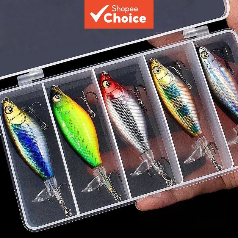 Conjunto de Isca Artificial 5 Unidades com Estojo ou Peça Avulsa, 9,5 cm 11 g, Isca com Hélice de Cauda Spinner para