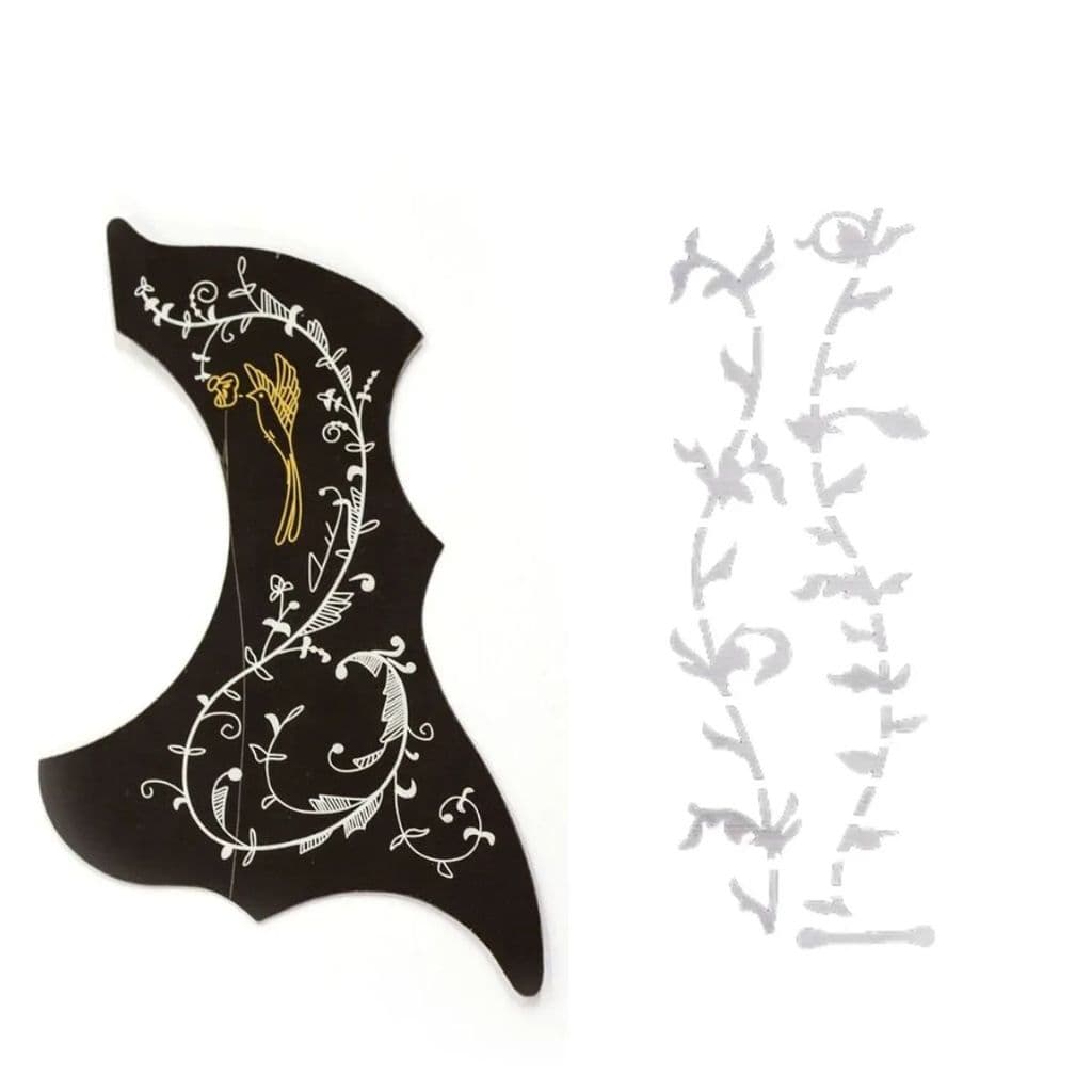 Escudo Autocolante Violão Folk + Marcador Floral