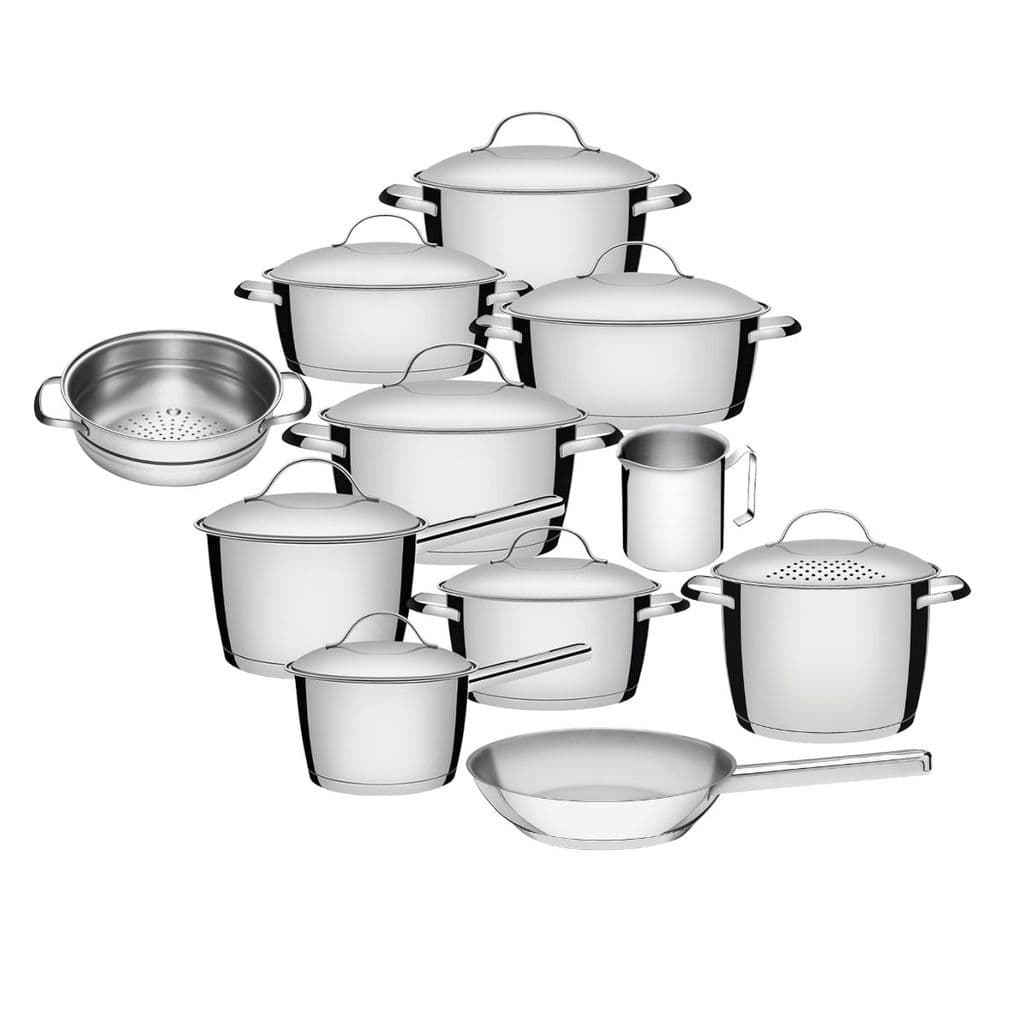Jogo De Panelas 11 Peças Inox Fundo Triplo Allegra Tramontina