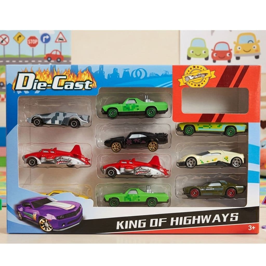 Kit 10 Carrinhos infantil Metal - Die Cast