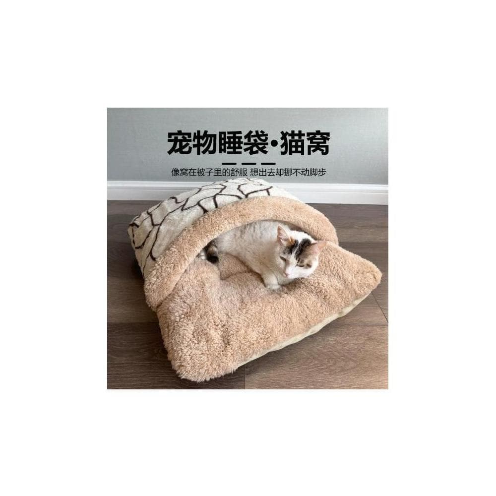 Lã feltro maca de gato inverno quente fechado-fechado gato saco de dormir outono inverno lã de cordeiro dormir iluminado