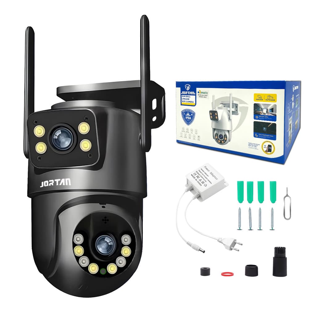 Câmera Vigilância WiFi 4MP Dupla Lente Full Color Detecção Inteligente Áudio 2 Vias Instalação Flexível