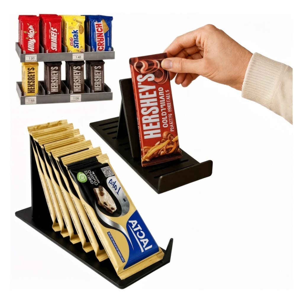 Kit 5 Suporte Expositor Barra Chocolate Doce Display Balcão