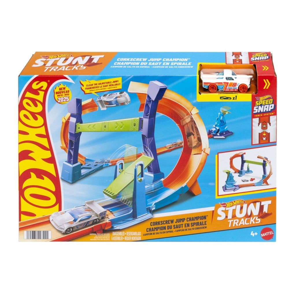 Conjunto Campeão de Salto em Espiral c/ Carrinho - Pista de Campeonato - Hot Wheels Stunt Tracks - Mattel