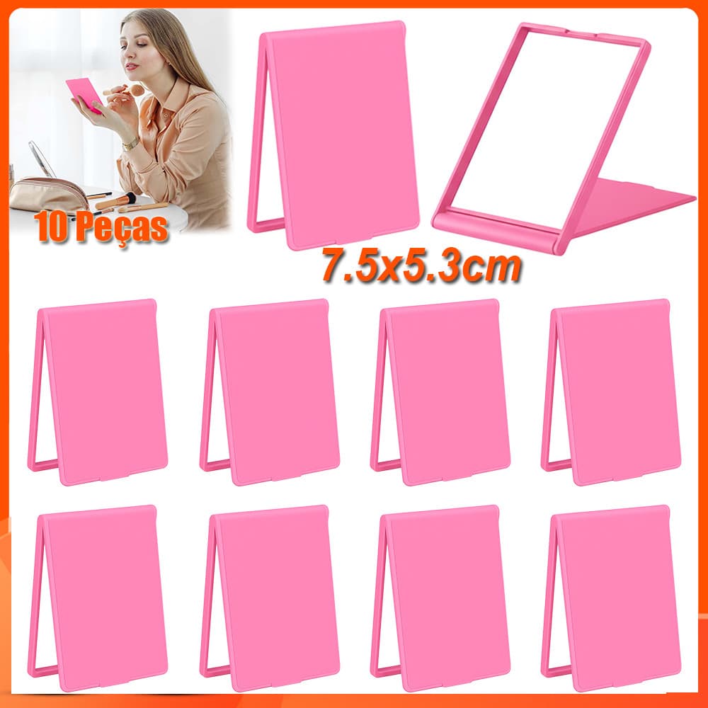 7.5x5.3cm espelho de bolso rosa feminino quadrado pequeno espelho de maquiagem espelho de viagem espelho cosmético 10 pe