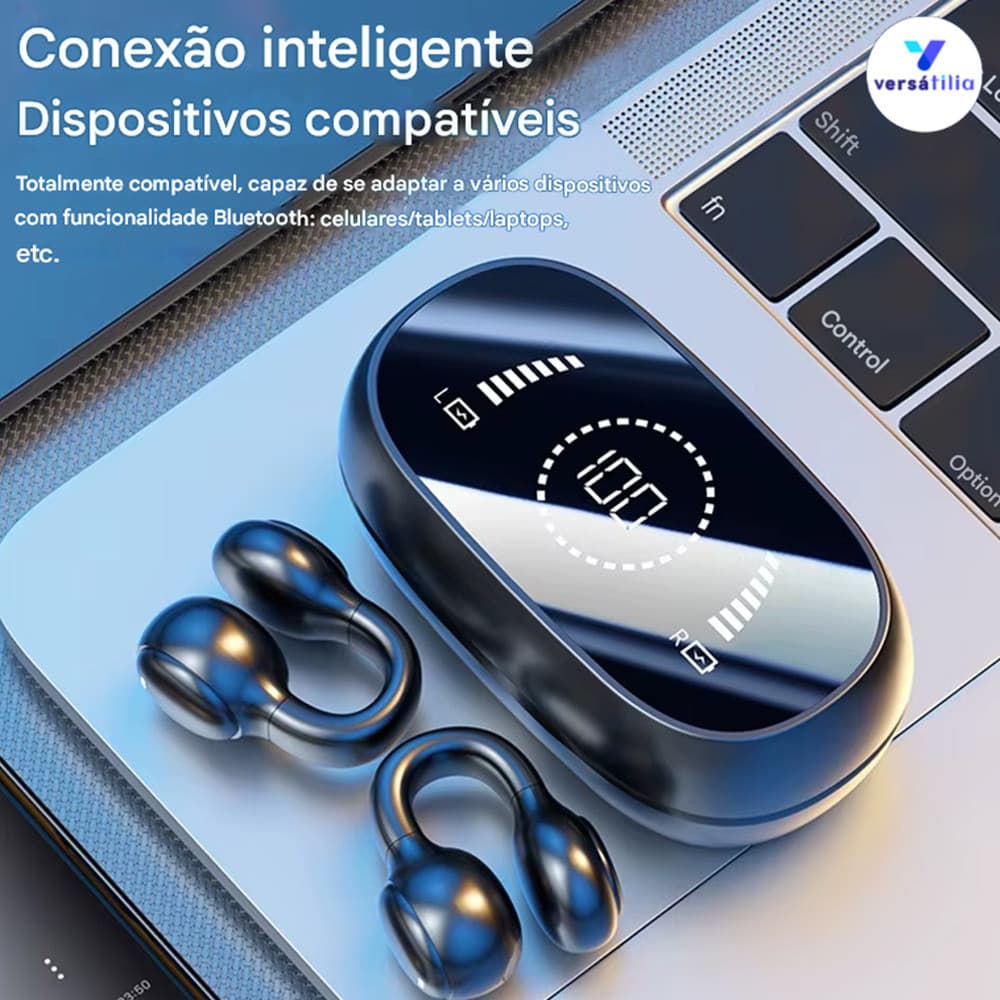 Fone Bluetooth Clip 2026 Leve e Confortável Não Intra Auricular Bateria de Longa Vida Proteção Auricular Eficaz