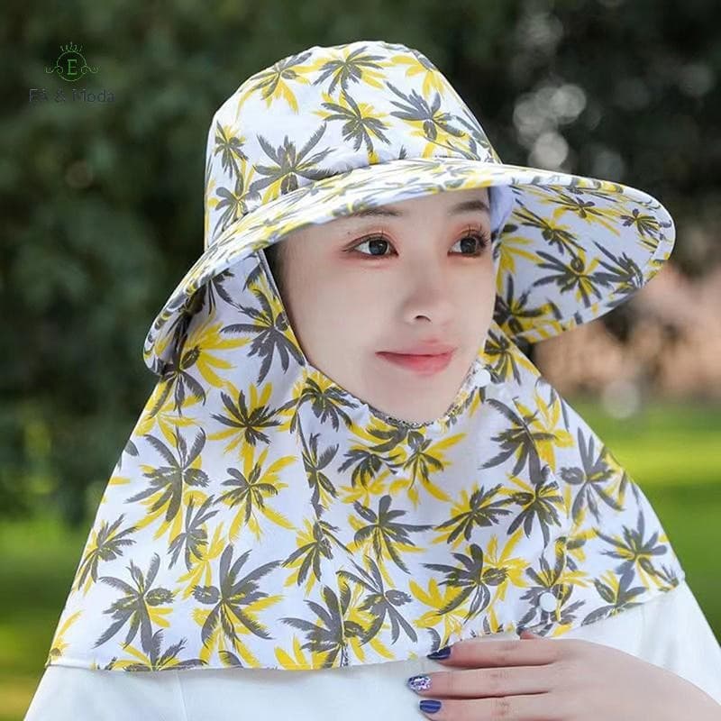 EA & Moda Chapéu De Sol Mulher Verão Feminino Boné De Proteção UV Viagem Ao Ar Livre Ciclismo Máscara Facial Xale Chapéu