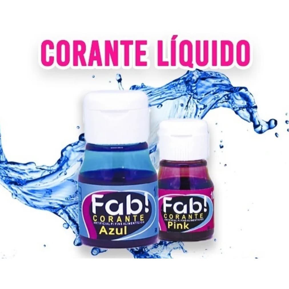 Corante Líquido Anelina Fab Cores Alimentício Líquido Para Bolo 10ml - Várias cores para escolha.