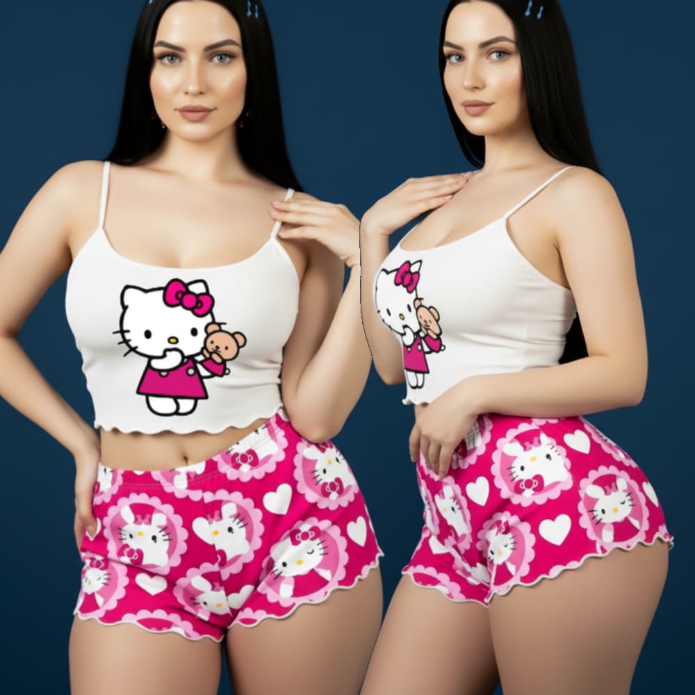 Pijama Doll  Virginia  Ondinha Feminino Suede Premium