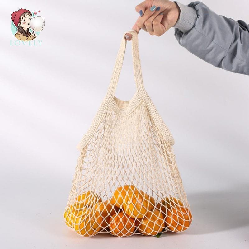 Saco Vegetal Reutilizável Leve E Elegante De Compras Ecológico Malha Portátil