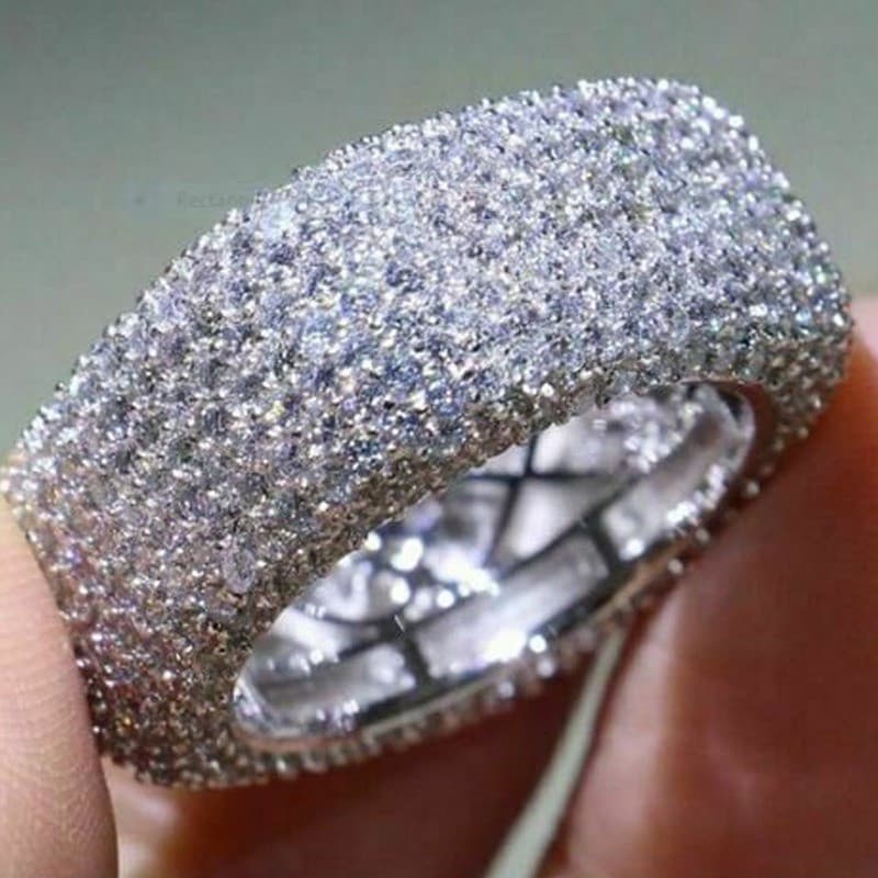 S925 prata esterlina zircão anel simples moda jóias senhoras presente