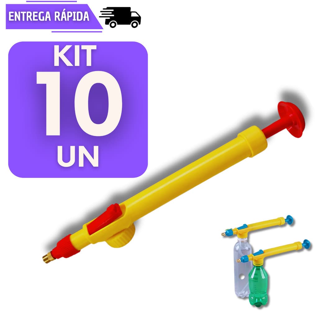 Kit 10 Pulverizador Manual Multiuso Praticidade Para Casa E Jardim Borrifador Limpeza Jato Pressão Pulverizadores