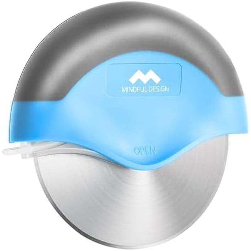 Roda De Cortador De Pizza Com Design Mental E Capa Protetora De Lâmina , Fácil De Limpar Ergonômico Seguro Para Máquina